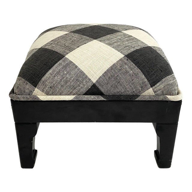 Modern Black Lacquered Ottoman For Sale