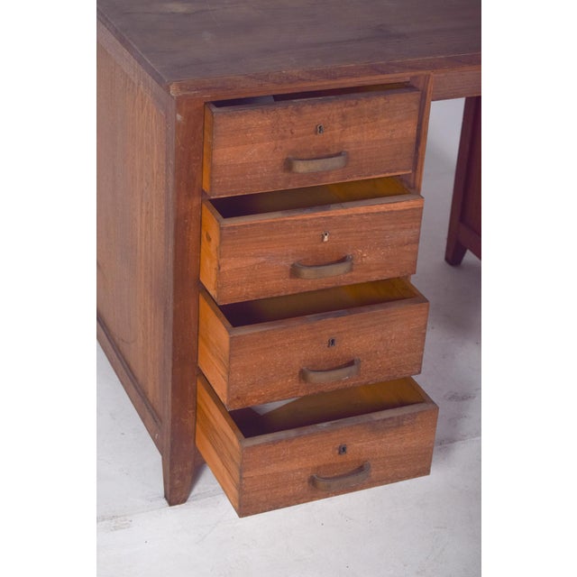 Mid-Century Portuguese Desk in Oak from Olaio, 1950s For Sale - Image 10 of 13