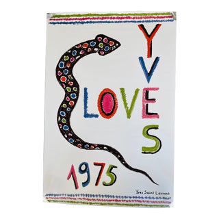 1970s Yves Saint Laurent Love Poster, Reprint For Sale