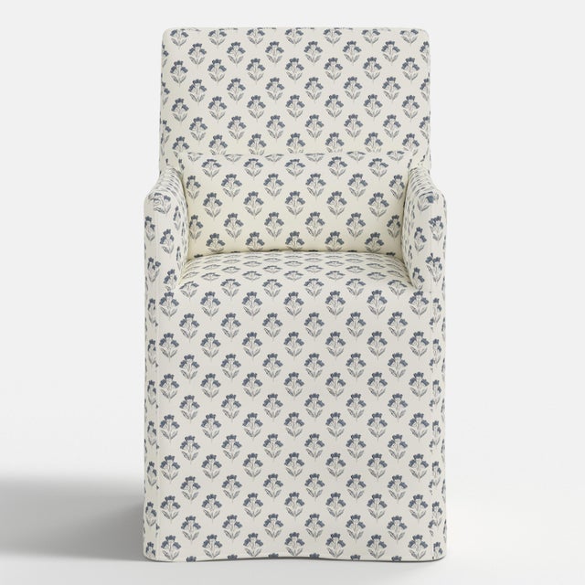 Not Yet Made - Made To Order Slipcover for Stoffer Home x Cloth & Company for Lindy Slipcover Dining Armchair in Francie Floral Blue For Sale - Image 5 of 8