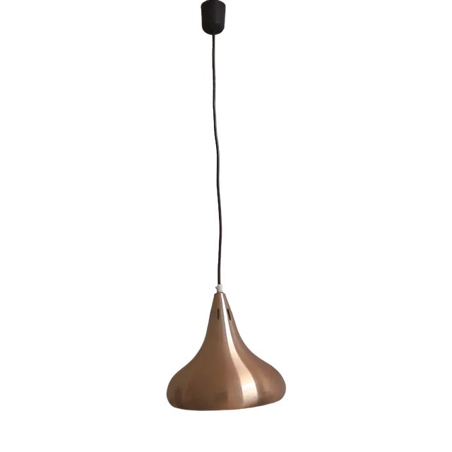 Copper-Colored Anodized Aluminum Ceiling Lamp, 1970s For Sale