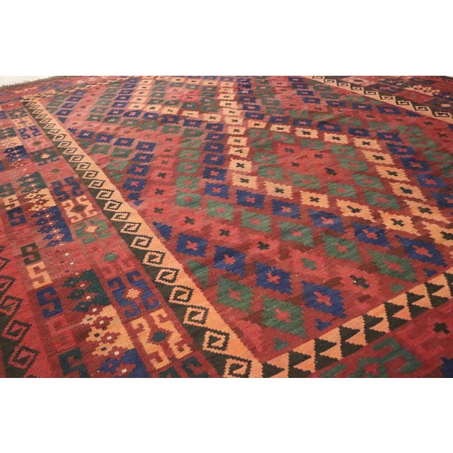 Afghan Kilim Rug, 1920s For Sale - Image 17 of 18