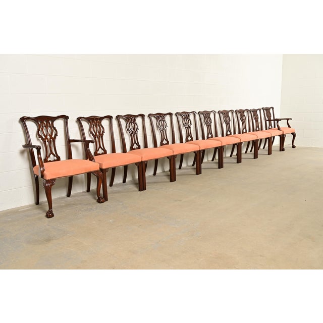 Baker Furniture Chippendale Carved Mahogany Armchairs, Pair For Sale - Image 13 of 14