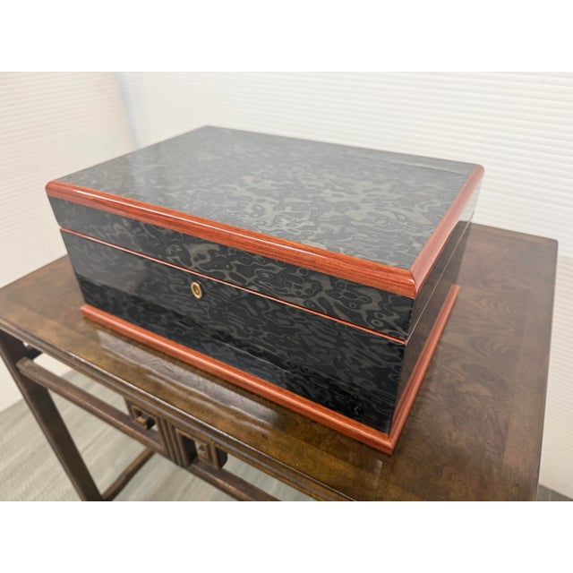 Wood Agresti Osvaldo Luxury Burl Wood Jewelry Box For Sale - Image 7 of 12