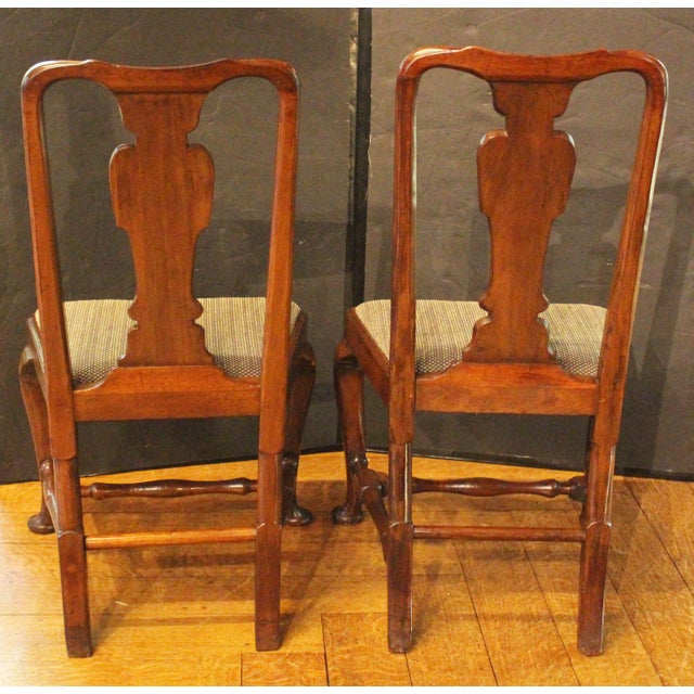 Pair of English Early-Mid 18th Century Queen Anne Side Chairs For Sale In Raleigh - Image 6 of 11