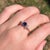 Modern Ceylon Sapphire Ring With Natural Diamond Accents in Solid 14k Yellow Gold, 5mm, Size 6.75 For Sale - Image 3 of 8