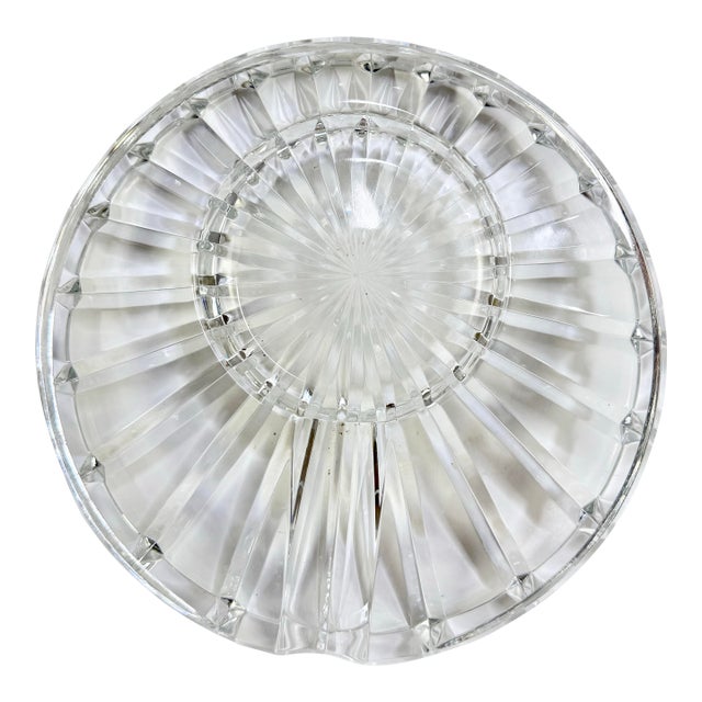 Heavy Large Vintage Modern Solitaire Waterford Crystal Macanudo Signed Cigar Ashtray For Sale