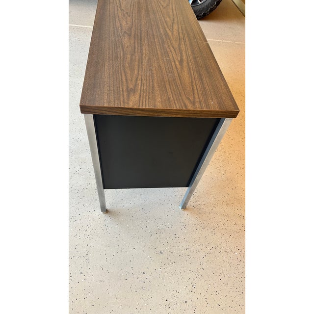 Vintage MCM Black Metal and Chrome Credenza For Sale - Image 9 of 15