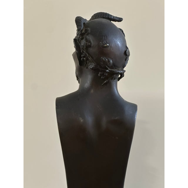 Sculpture Depicting a Satyr, 19th Century, Bronze on Marble Base For Sale - Image 11 of 12