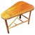 Mid-Century Modern 1950s Restored MCM Rattan & Mahogany "Surfbaord" Wedge Side Table W/ Bottom Rack For Sale - Image 3 of 5