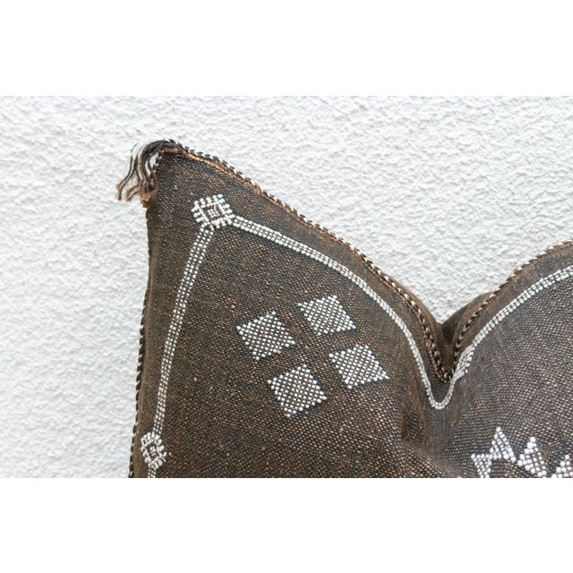 1990s Desert Onyx Silk Rug Lumbar Pillow For Sale - Image 5 of 8