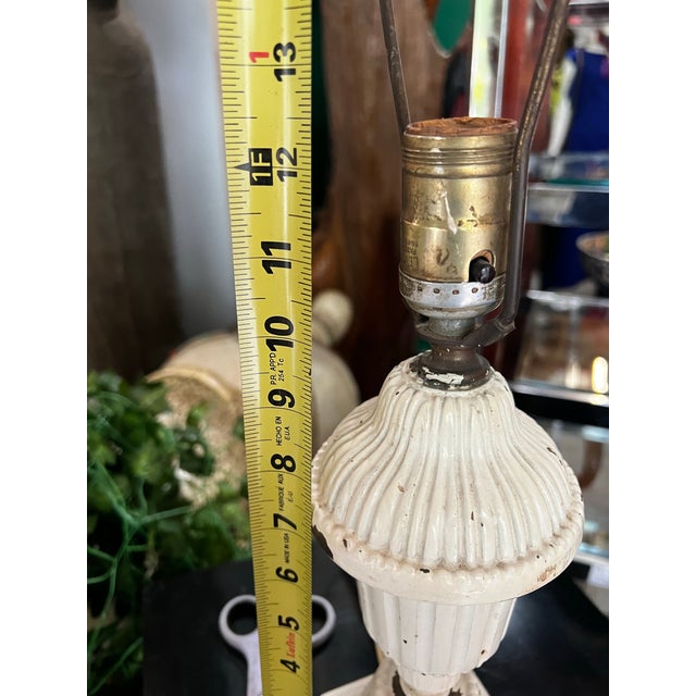 1970s Neoclassical Grecian Distressed Urn Table Lamp For Sale - Image 9 of 9
