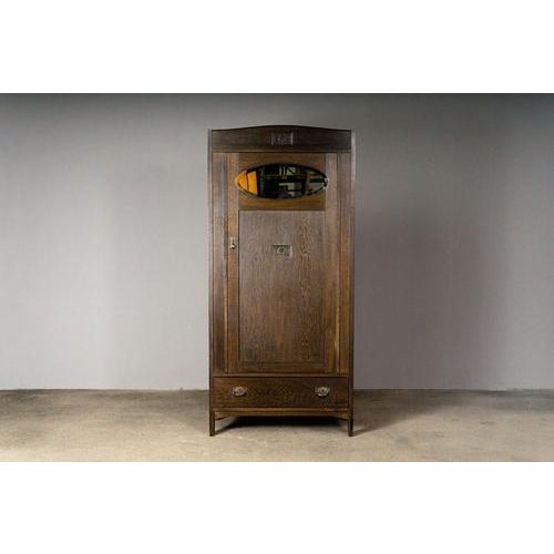 Item: Narrow cabinet Period & Style: Art Nouveau - first half of the 20th century Features: - Elaborately designed and...