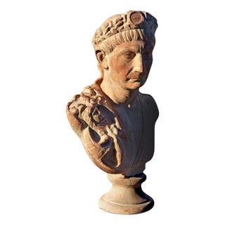Bust in Terracotta by Traiano For Sale