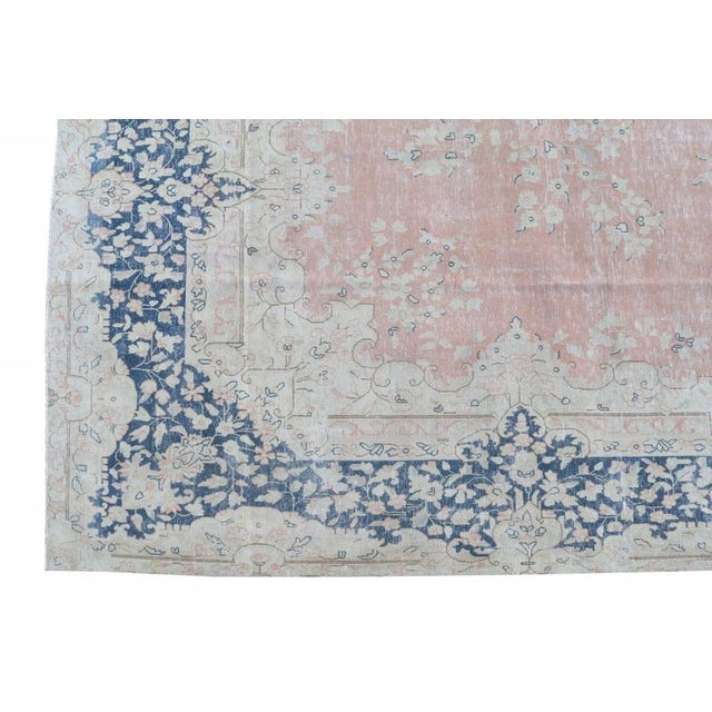 Vintage Kerman Pink and Blue Rug Chairish