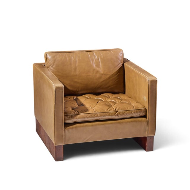 Mies Van Der Rohe for Knoll Mid Century Walnut and Leather Lounge Chair For Sale - Image 9 of 9