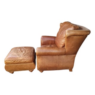 The Ultimate Statement of Luxury: The Cibola Furniture International Oversized Club Chair & Ottoman Set For Sale