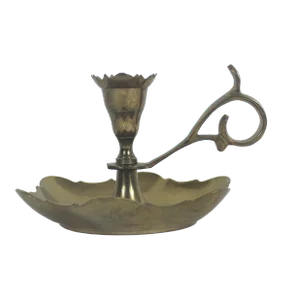 Vintage Brass Chamberstick Candleholder
