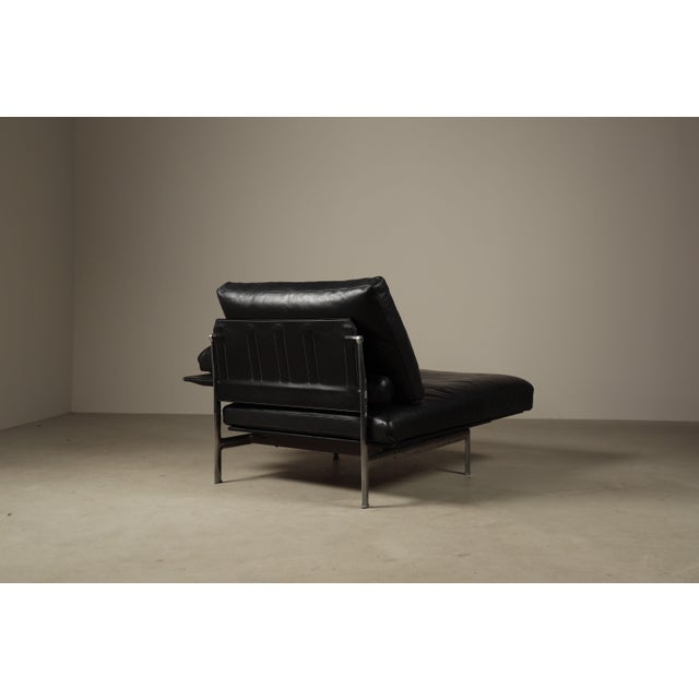 Black Diesis Chaise Lounge in Black Leather by Antonio Citterio and Paolo Nava for B&B Italia, 1980s For Sale - Image 8 of 16
