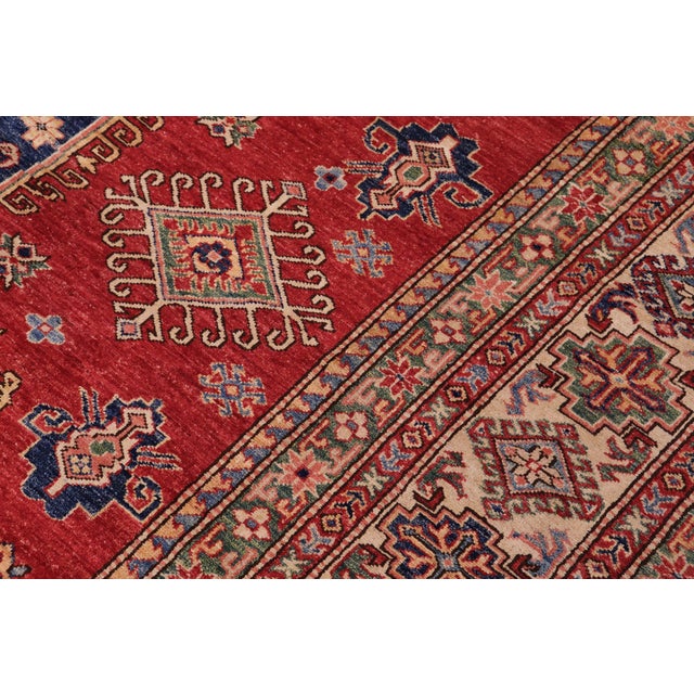 Textile Rustic Super Kazak Red/Beige Wool Rug - 8'9'' X 11'8'' For Sale - Image 7 of 10