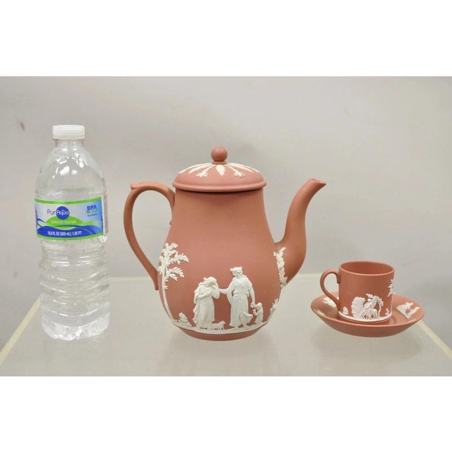 Wedgwood Terracotta Jasperware Miniature Tea Set Demitasse Cup & Saucer 14 pcs. Listing includes (1) Tea pot, (6) cups,...