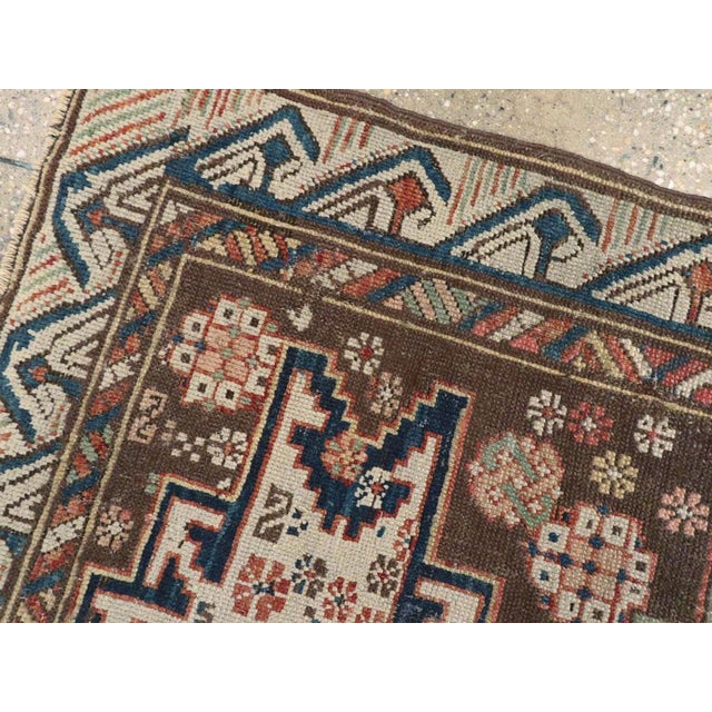 Early 20th Century Galerie Shabab Collection Early 20th Century Caucasian Zeychur Kuba Throw Rug For Sale - Image 5 of 6