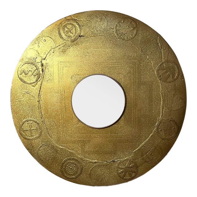 Golden Mandala With Mirror Eye For Sale