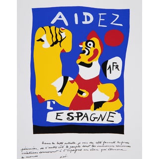 Joan Miro, Aidez l'Espagne, Screen Print For Sale