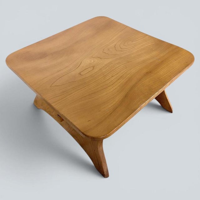 Arts & Crafts Elm Coffee Table with Pegged Joinery For Sale - Image 9 of 10