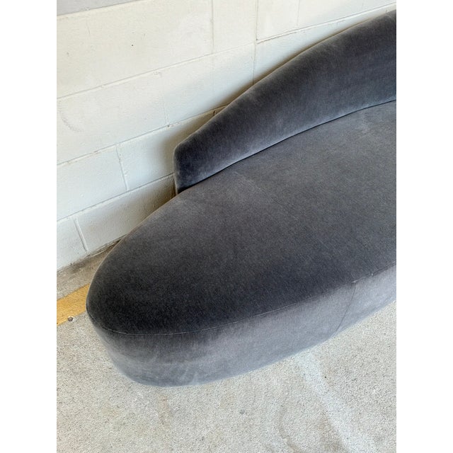 2020s Thomas Pheasant for Baker Modern Dark Gray Mohair Nami Chaise Lounge For Sale - Image 5 of 5