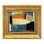 Contemporary Bold Abstract Color-Block Oil Painting in Vintage Frame For Sale