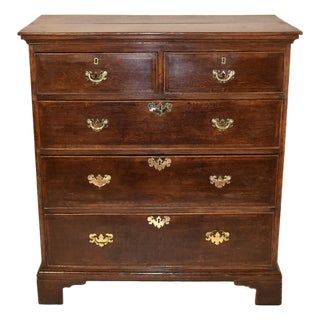 Period Georgian 18th Century English Oak Chest For Sale