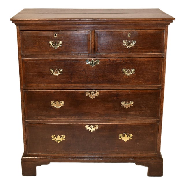 Period Georgian 18th Century English Oak Chest For Sale
