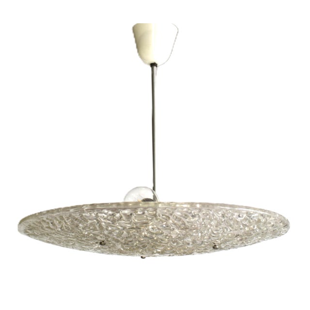 Pendant Lamp in Textured Glass by J.T. Kalmar, 1950s For Sale - Image 9 of 9