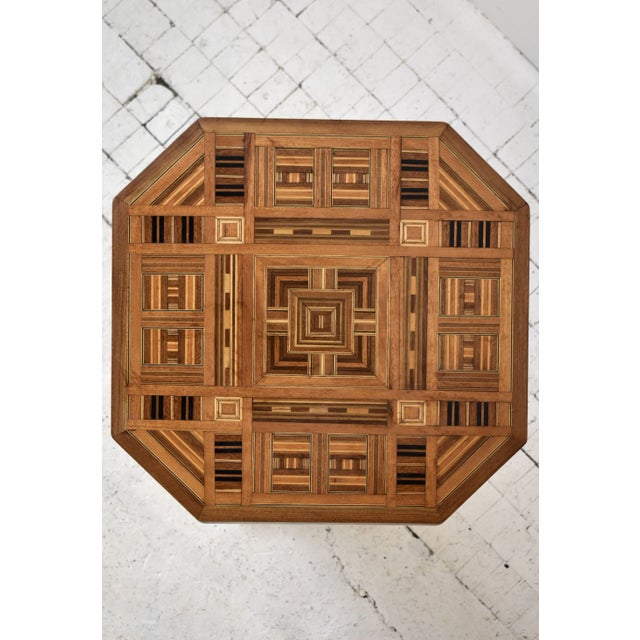 Vintage Exceptional Parquetry Pedestal Table With Hidden Compartment, Circa Mid 20th Century For Sale In New York - Image 6 of 18