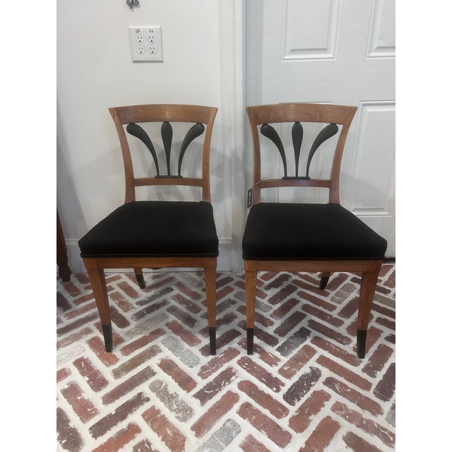 Antique Biedermeier Style Side Chairs, a Pair For Sale - Image 10 of 12