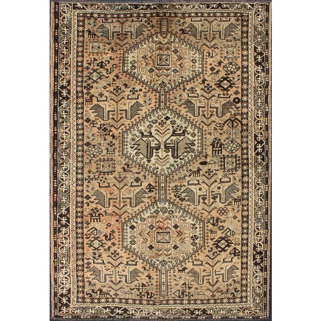 1950s Semi Vintage Shiraz Rug - 5′ × 7′8″ For Sale - Image 13 of 13