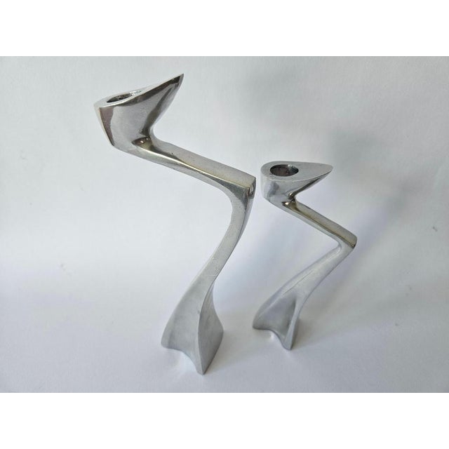 Mid-Century Modern Mid-Century Swan Candleholders attributed to Matthew Hilton, England, 1986, Set of 2 For Sale - Image 3 of 15