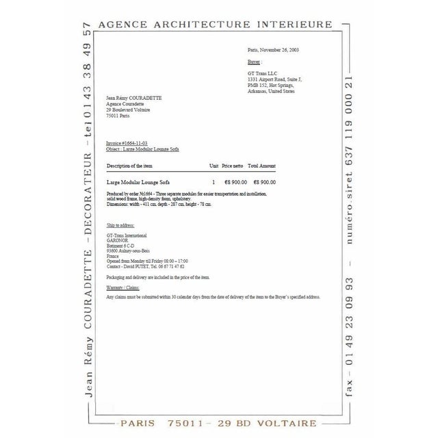 Large Modular Sofa by Jean-Rémy Couradette, France, 2003 For Sale - Image 6 of 7