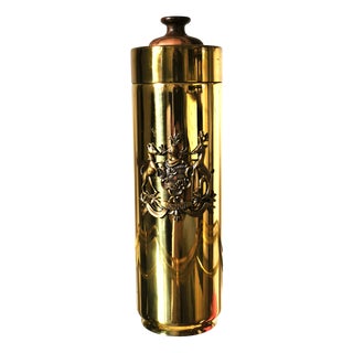 Mid-Century Italian Brass Cocktail Shaker with Coat of Arms, 1960s For Sale