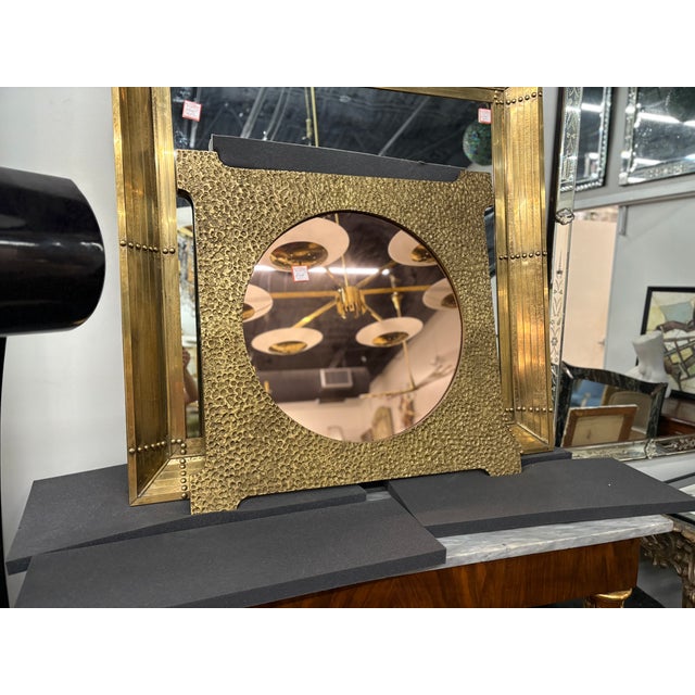 Pair of 1970s Italian Modern Bronze Mirrors by Luciano Frigerio For Sale - Image 9 of 10