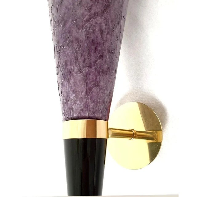Purple Murano Glass Sconces, by Mila Schon Italy 1970s, Mid Century Modern For Sale - Image 10 of 12