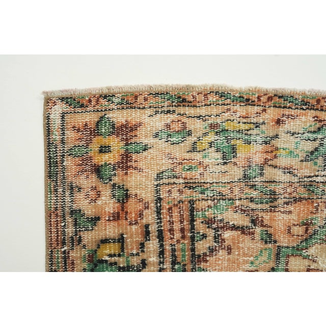 1970s Vintage Turkish Handmade Wool Cotton Green Area Rug For Sale - Image 12 of 13