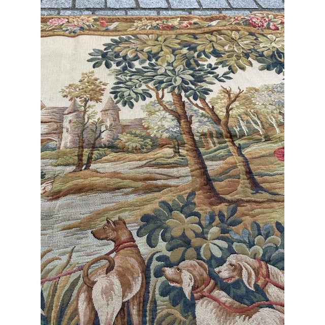 Vintage French Aubusson Style Jacquard Tapestry, 1970s For Sale - Image 15 of 18