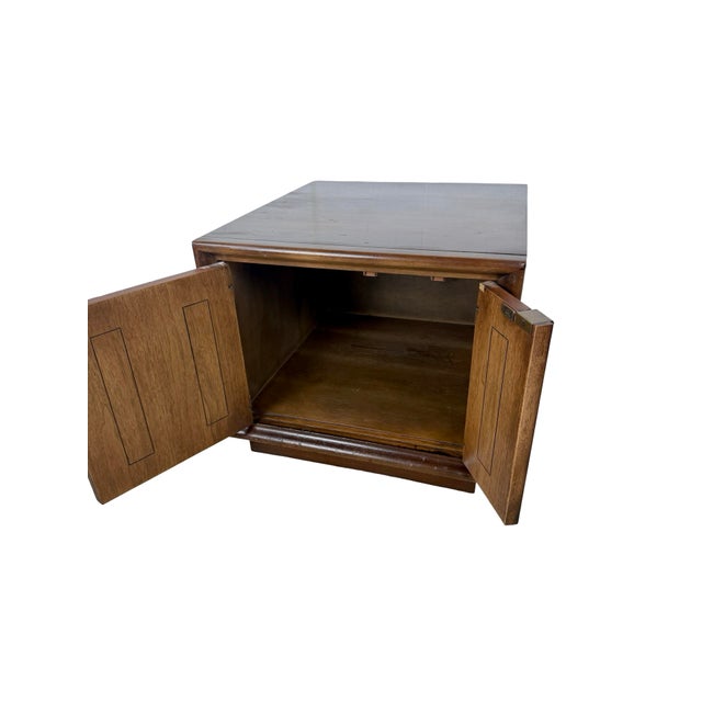 Broyhill Broyhill Premier Emphasis Mid-Century Modern Walnut Cabinet End Table For Sale - Image 4 of 18