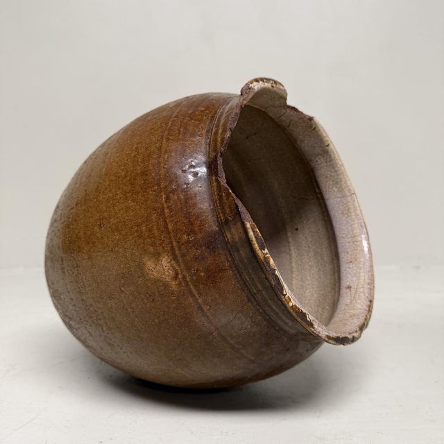 Japanese Glazed Earthenware Jar, 1890s For Sale - Image 4 of 13