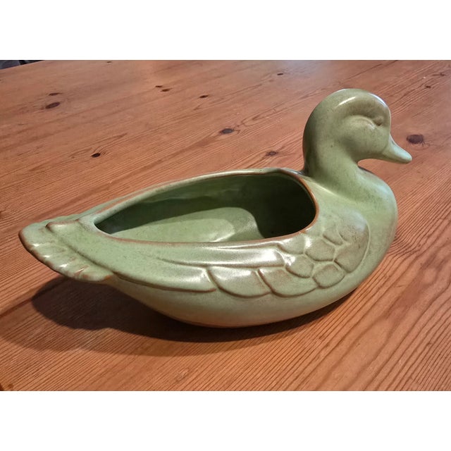 Mid-Century Modern 1950s Frankoma Mallard Duck Planter For Sale - Image 3 of 4