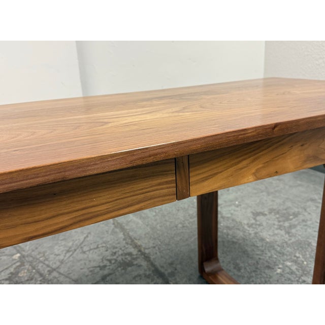Mid-Century Modern Bespoke Walnut Writing Desk For Sale - Image 10 of 12