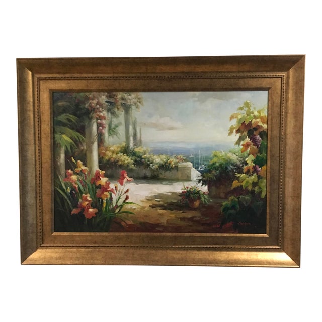 1990s European Seascape Framed Painting on Canvas For Sale