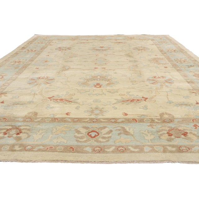 Contemporary Vintage Modern Turkish Oushak Rug - 10'01 X 14'09 For Sale - Image 3 of 10